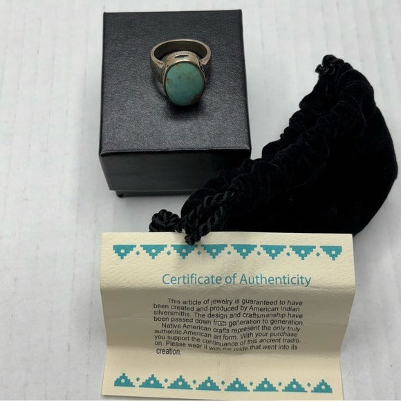 CAROLYN POLLACK Vintage Sterling Silver Turquoise Ring Size 7
