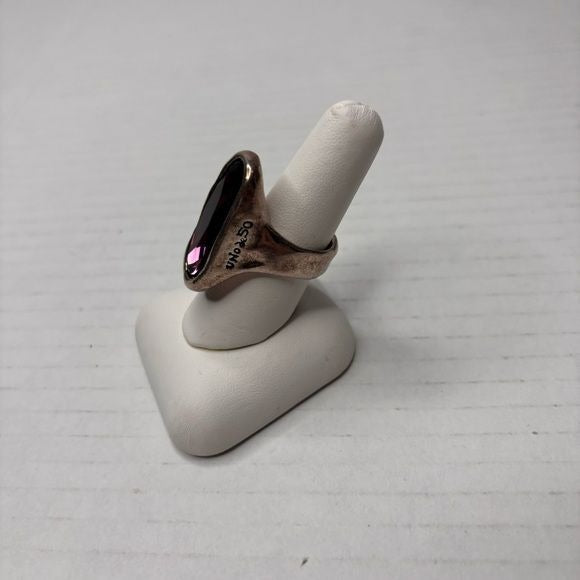 UNO DE 50 Amethyst Silver Plated Mombas Ring Size 7.5