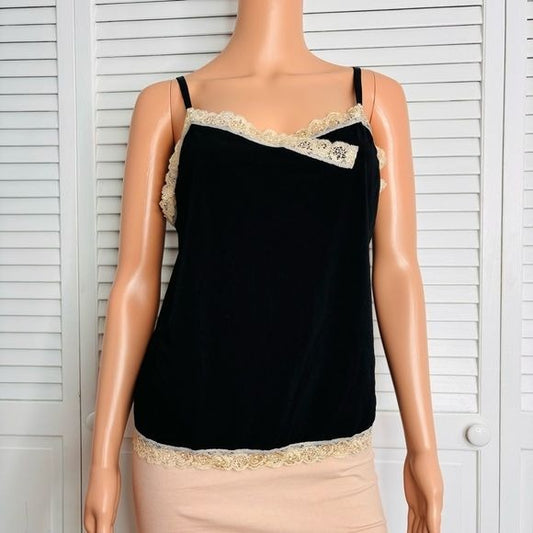 *NEW* LANE BRYANT Black Ivory Lace Trim Camisole Size 14/16