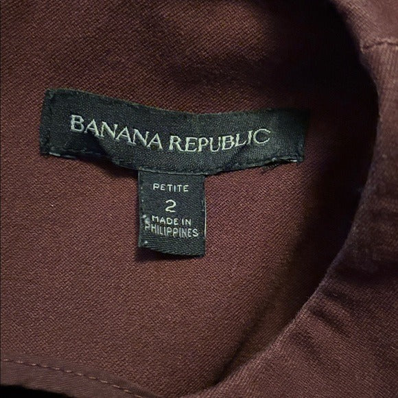 BANANA REPUBLIC Wine Red Sleeveless Sheath Dress with Asymmetrical Slit Size 2P