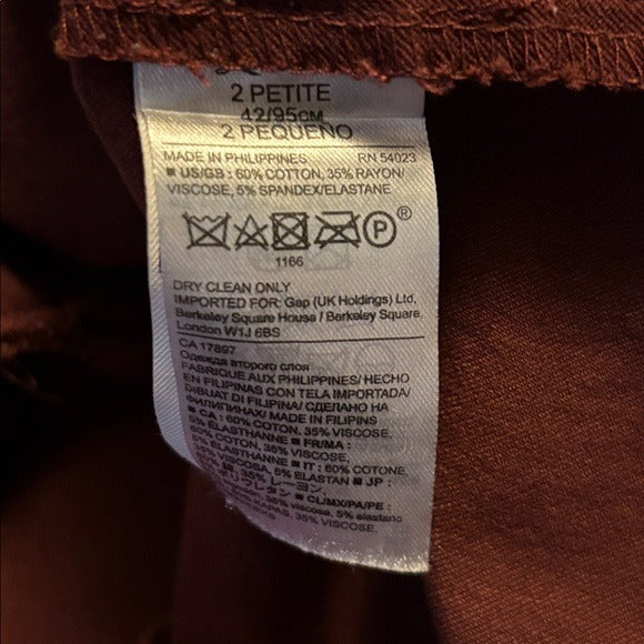 BANANA REPUBLIC Wine Red Sleeveless Sheath Dress with Asymmetrical Slit Size 2P