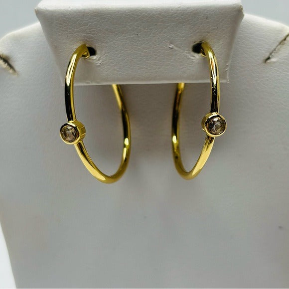 New MARRIN COSTELLO 14K Gold Played Mystic Hoops