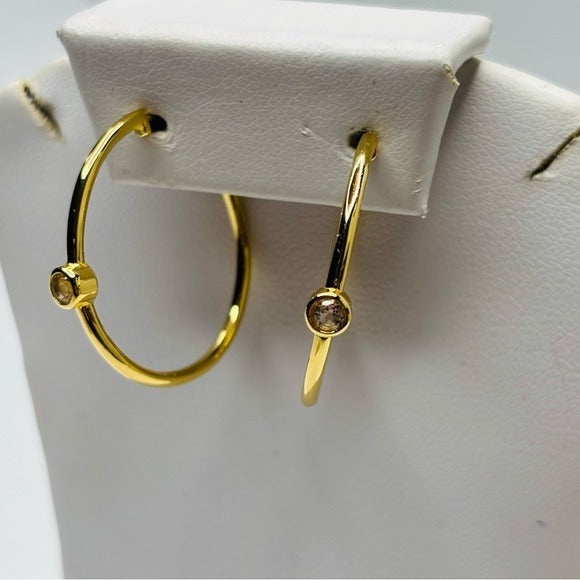 New MARRIN COSTELLO 14K Gold Played Mystic Hoops