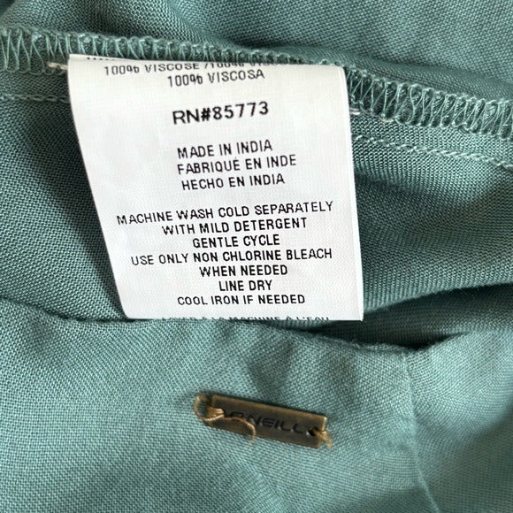 O’NEILL Ambrosio Dark Sage Green High-Low Maxi Skirt Size Large