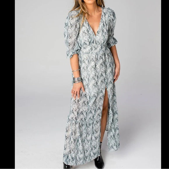 New BUDDY LOVE Crocodile Mable Maxi Dress Size Small