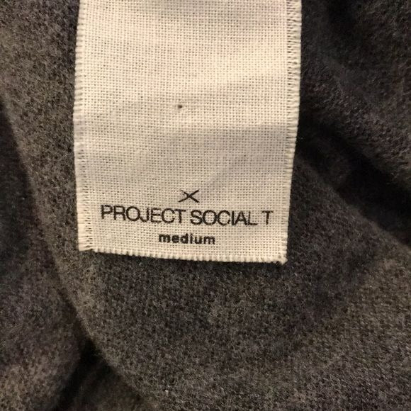 PROJECT SOCIAL T Gray Hooded Sweater Size Medium