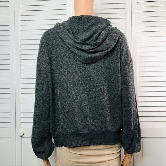 PROJECT SOCIAL T Gray Hooded Sweater Size Medium