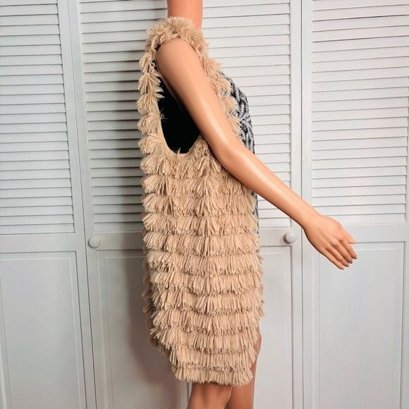 WAYF Blush Pink Fringe Vest Size Medium