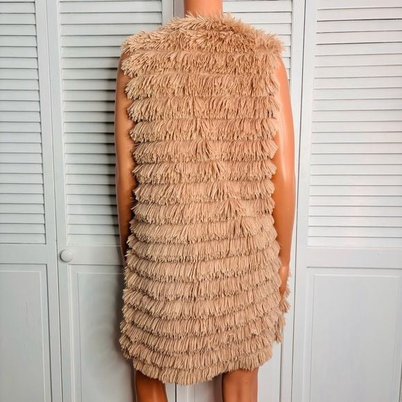 WAYF Blush Pink Fringe Vest Size Medium