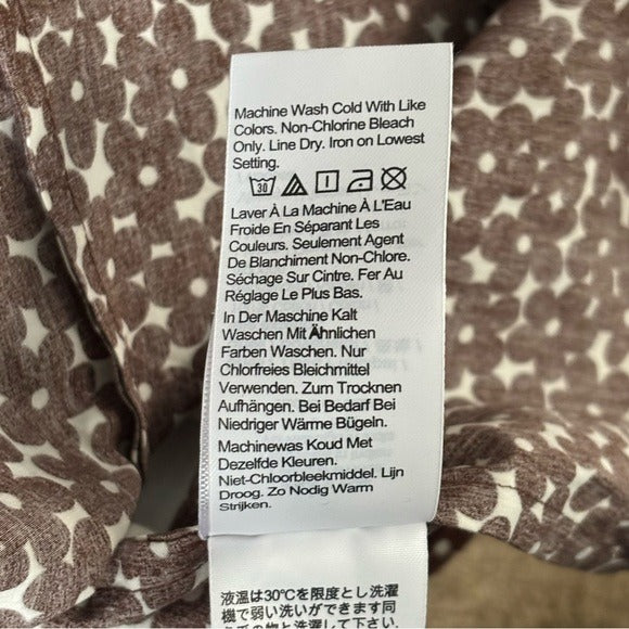 J. CREW Drop-waist Cotton Poplin Mini Dress In Mocha Floral Size 8