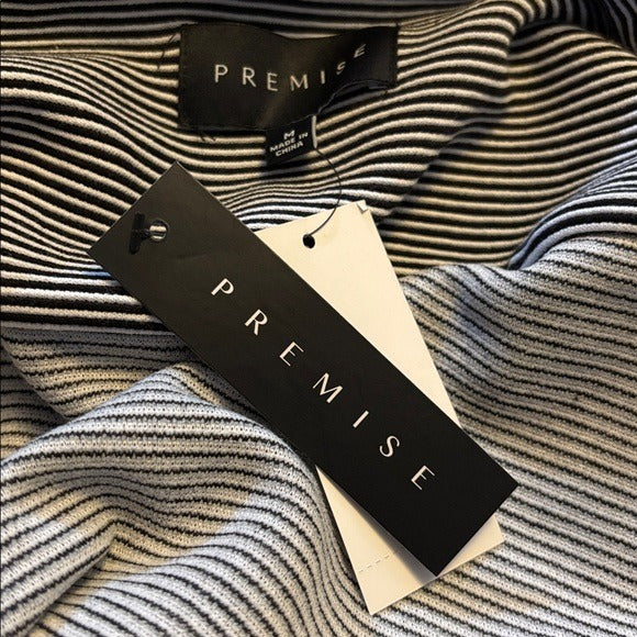 New PREMISE Chic Striped Blazer Jacket Size Medium