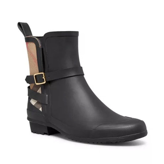 New BURBERRY Riddlestone Wrap Rain Booties Size 5
