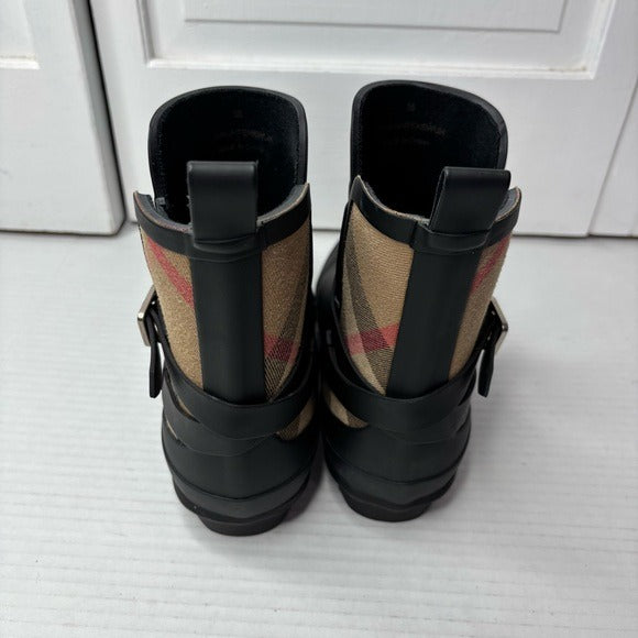 New BURBERRY Riddlestone Wrap Rain Booties Size 5