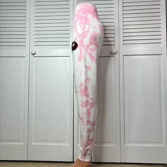 CHRLDR Lips Pink White Tie-Dye Sweatpants Size Small