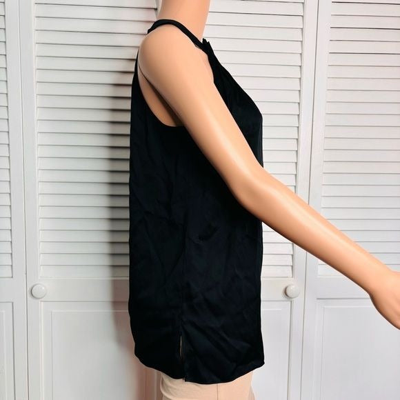 KOBI HALPERIN Black Silk Pleated Halter Blouse Size XS