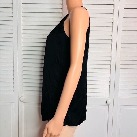 KOBI HALPERIN Black Silk Pleated Halter Blouse Size XS