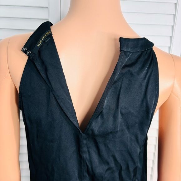 KOBI HALPERIN Black Silk Pleated Halter Blouse Size XS