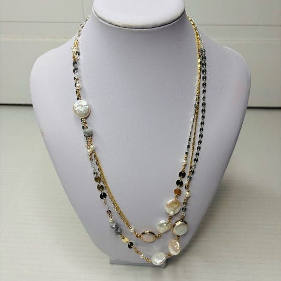 *NEW* LUCKY BRAND Silver Gold Layered Necklace