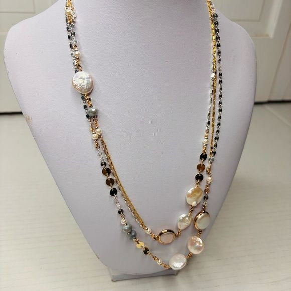 *NEW* LUCKY BRAND Silver Gold Layered Necklace