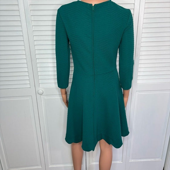 New MIAMI 3/4 Sleeve A-Line Dress in Emerald Green Size Small
