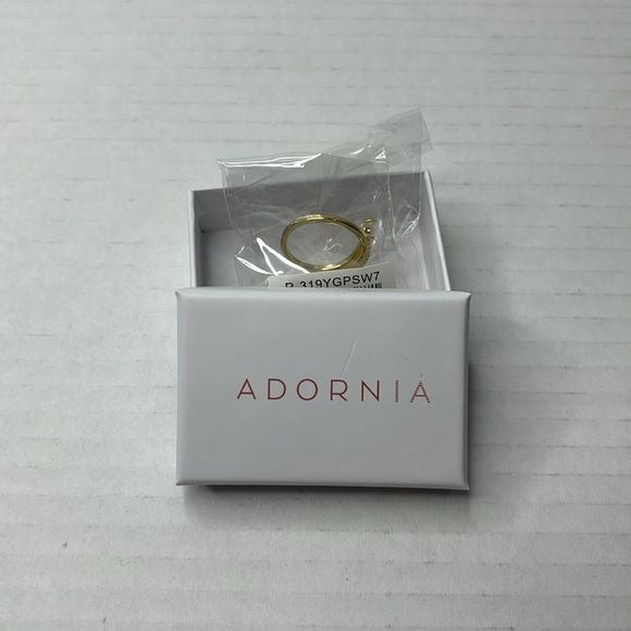 NEW ADORNIA 14K Gold Plated Swarovski Crystal Accented Winding Snake Ring Size 7