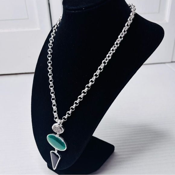 ARTISAN COLLECTION OF INDIA Sterling Silver Onyx Crystal Necklace