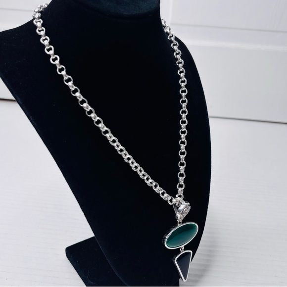 ARTISAN COLLECTION OF INDIA Sterling Silver Onyx Crystal Necklace