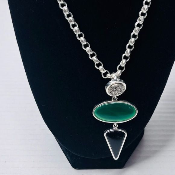 ARTISAN COLLECTION OF INDIA Sterling Silver Onyx Crystal Necklace