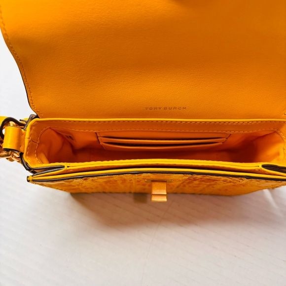 TORY BURCH Yellow Snakeskin Kira Mini Bag