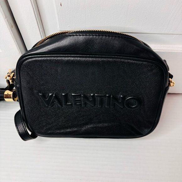 VALENTINO BY MARIO VALENTINO Black Mia Logo Embossed Shoulder Bag