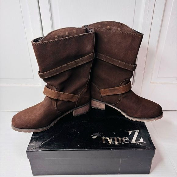 *NEW* TYPE Z Yule Black Rooster Brown Boots Size 9M