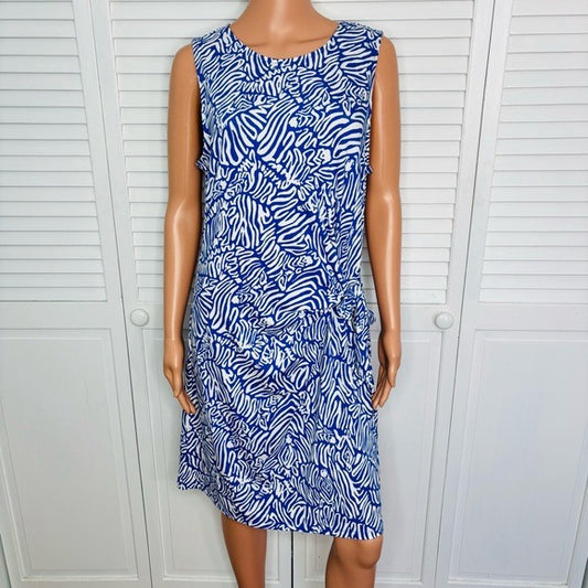 New LILLY PULITZER Bryson Sleeveless Dress in Martinique Blue Size Large