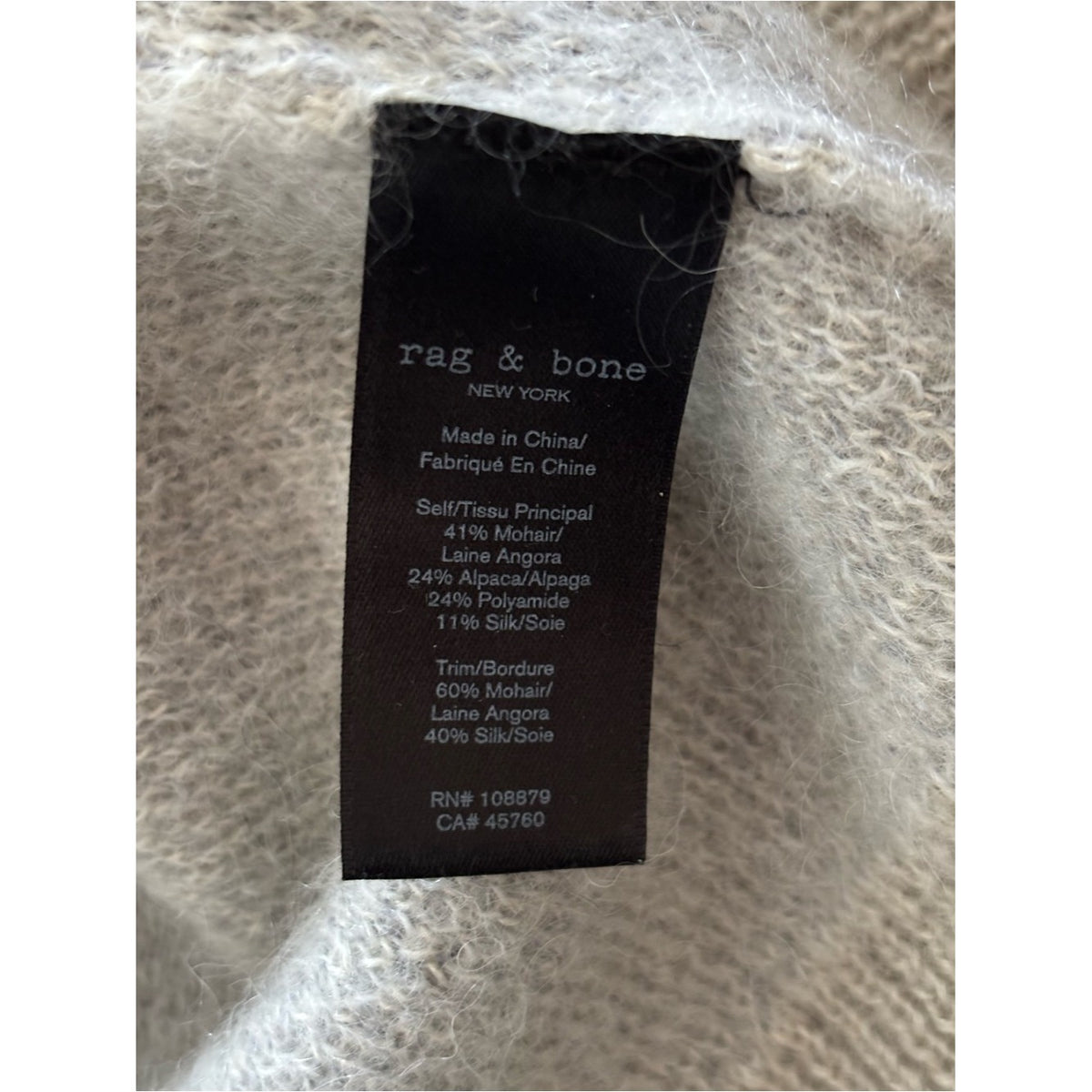 rag & bone Leopard Print Mohair Blend Crewneck Sweater Size Medium