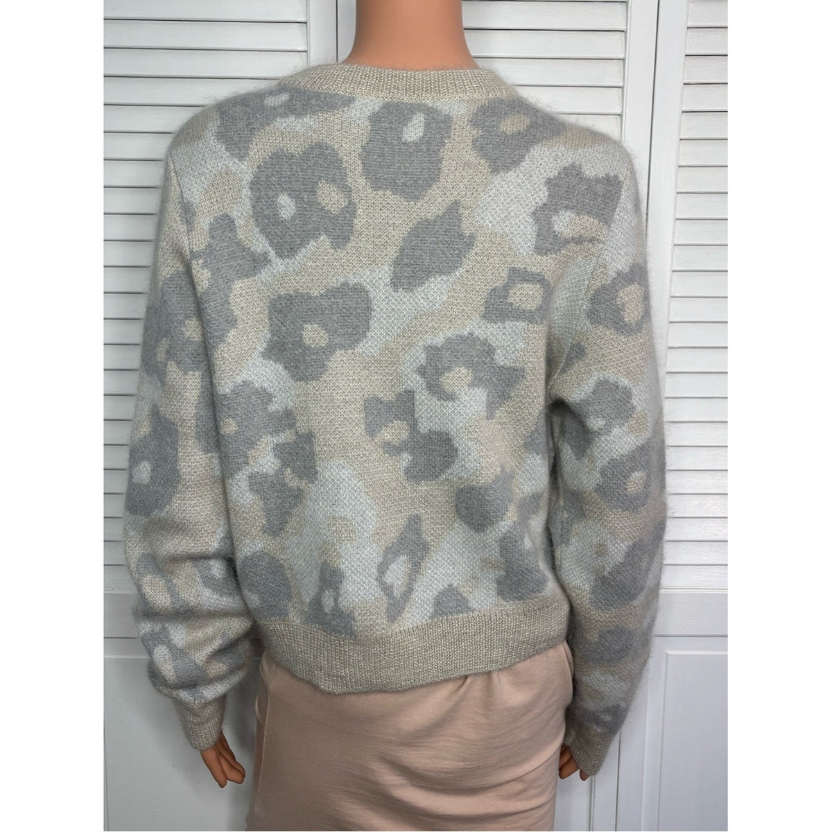 rag & bone Leopard Print Mohair Blend Crewneck Sweater Size Medium