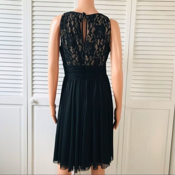 JESSICA HOWARD Black Lace Embellished Beaded Evening Dress Size 8