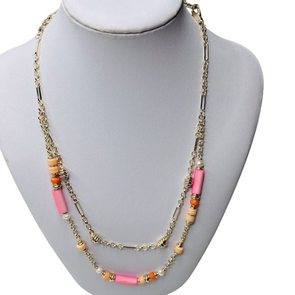 *New* KENDRA SCOTT Rachel Gold Pink Multi Strand Necklace