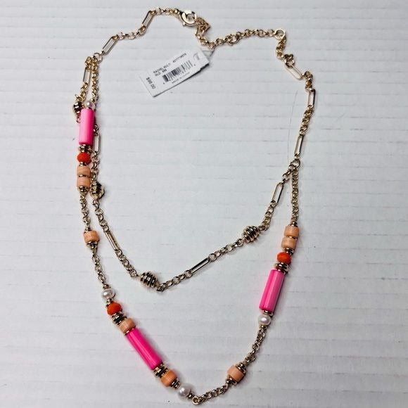 *New* KENDRA SCOTT Rachel Gold Pink Multi Strand Necklace