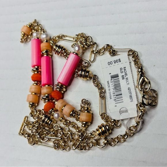 *New* KENDRA SCOTT Rachel Gold Pink Multi Strand Necklace