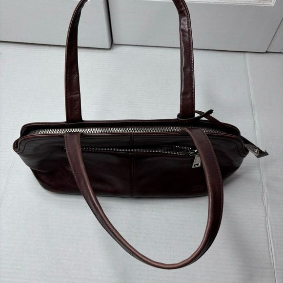 HOBO International Paulina Brown Distressed Leather Shoulder Bag