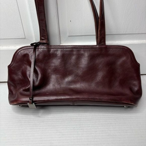 HOBO International Paulina Brown Distressed Leather Shoulder Bag