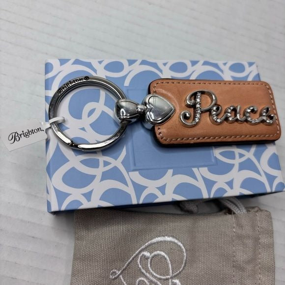 *NEW* BRIGHTON Peace Tan Leather Key Fob