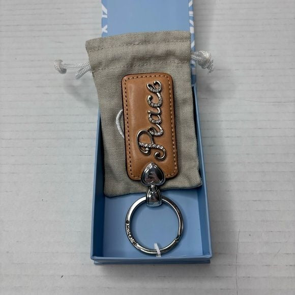 *NEW* BRIGHTON Peace Tan Leather Key Fob