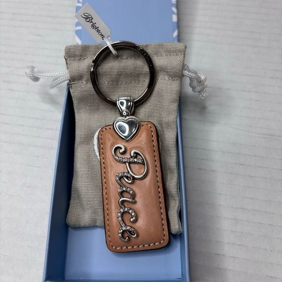 *NEW* BRIGHTON Peace Tan Leather Key Fob