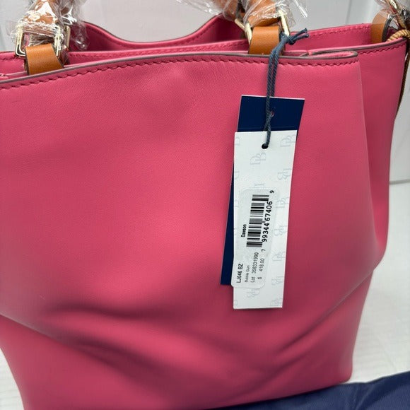 New DOONEY & BOURKE Dawson Leather Bucket Bag in Bubble Gum