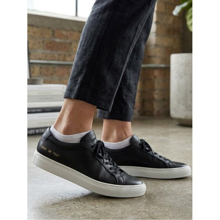 Woman by Common Projects Original Achilles Low Black Leather Sneakers Size 8