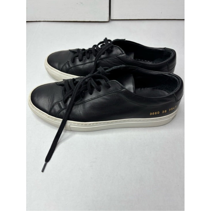 Woman by Common Projects Original Achilles Low Black Leather Sneakers Size 8
