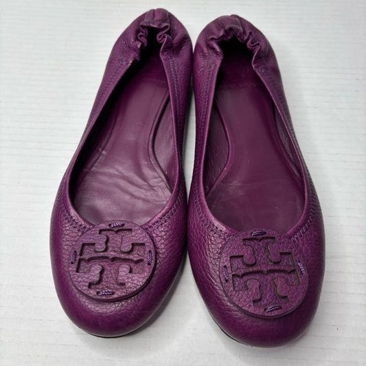 TORY BURCH Purple Leather Reva Ballet Flats Size 6