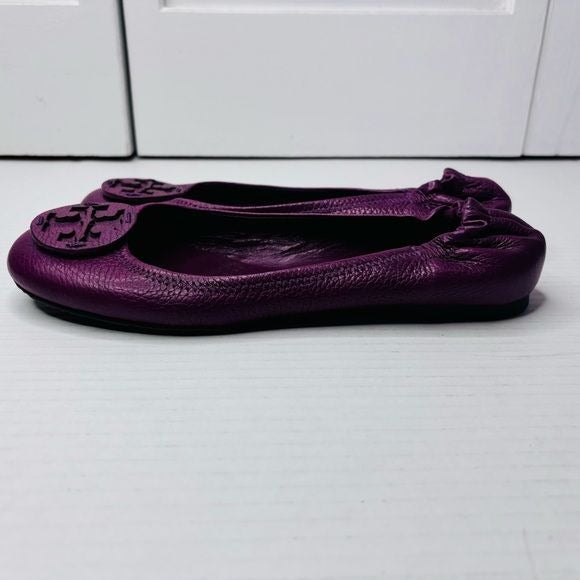 TORY BURCH Purple Leather Reva Ballet Flats Size 6