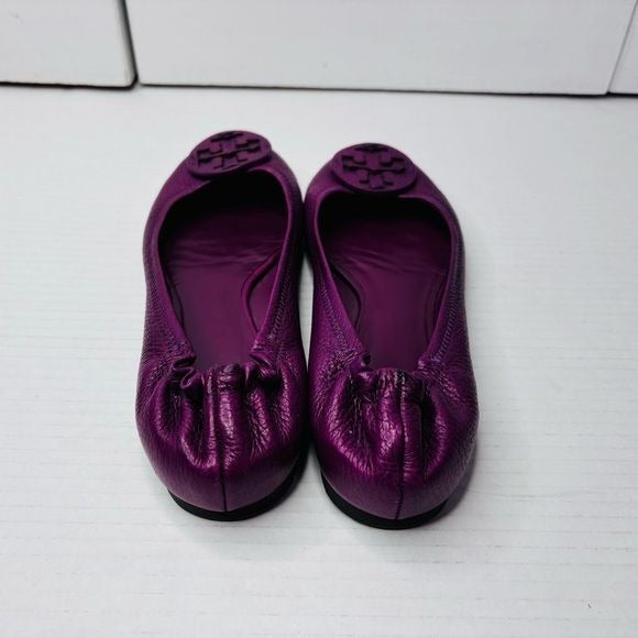 TORY BURCH Purple Leather Reva Ballet Flats Size 6