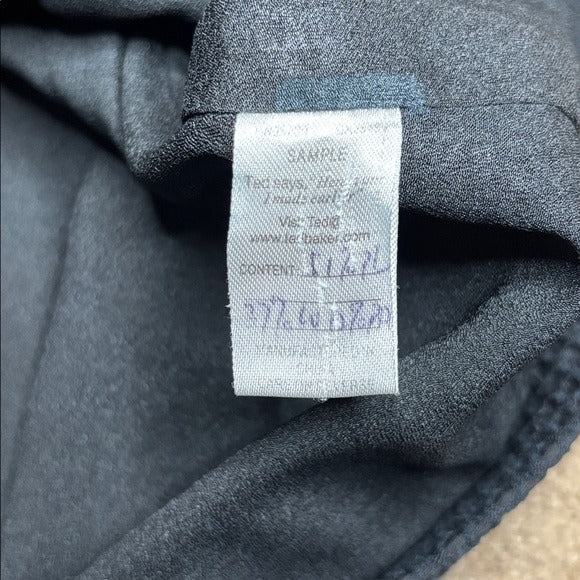 TED BAKER London Black Quilted Peplum Top Size 4